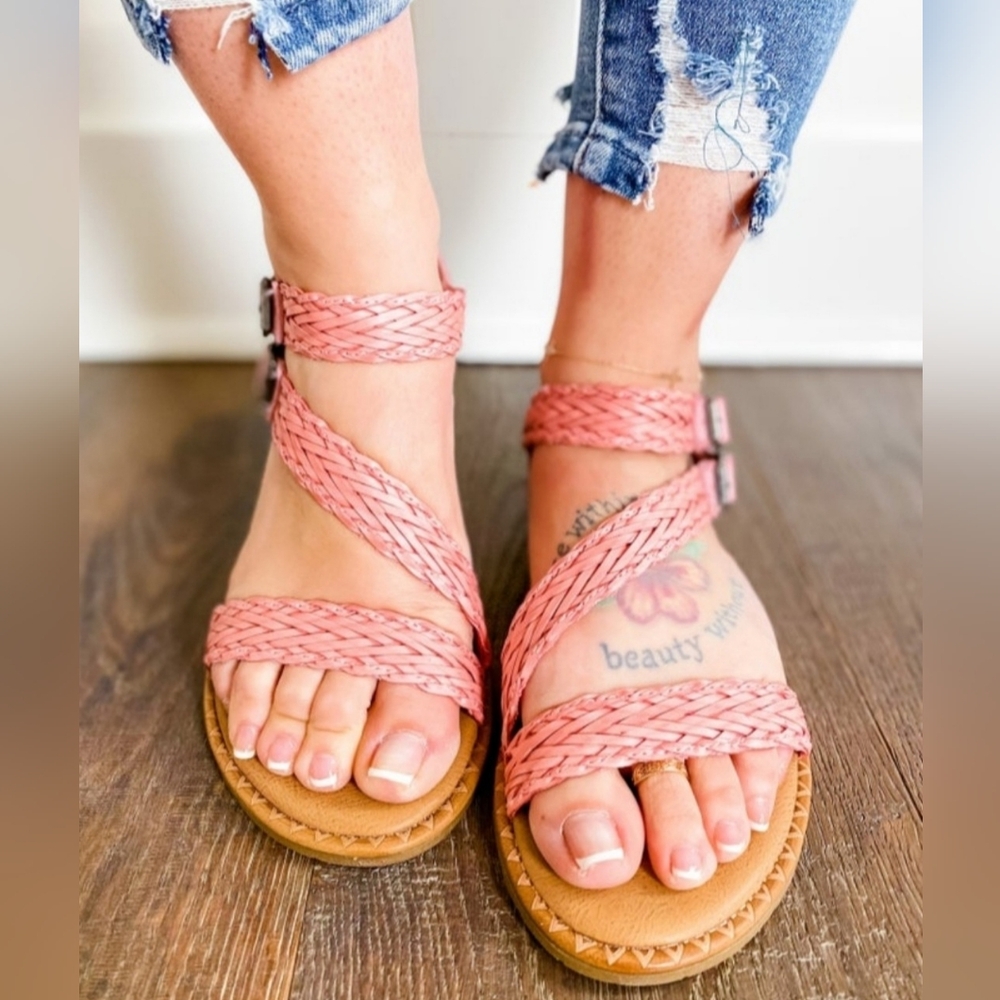 Blowfish Rachel Multi Braided Detail Ankle Strap Sandals
